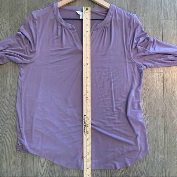 CHARTER CLUB Pajama Top Women’s Medium Purple long sleeve stretch. - Picture 10 of 11
